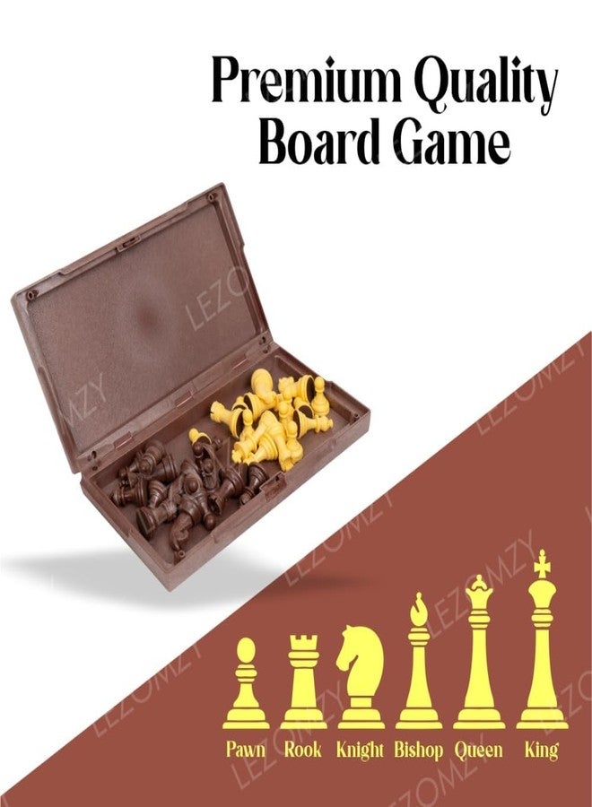 Sell Pluse Magnetic Chess Board Educational Toys Travel Chess Set with Folding Board for Kids and Adults Indoor Outdoor Educational Travel Toys Wooden Color (Brown Chess) (10 * 10 inch) - Image 5